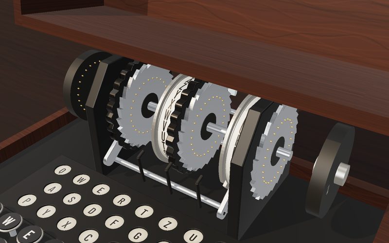 Exploded rotor stack showing the contact pins on each rotor face.